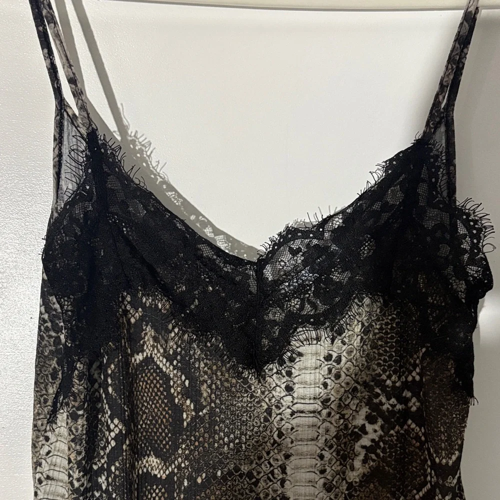 Zara Black and Brown Snake Print Tank Top - Picture 2 of 3